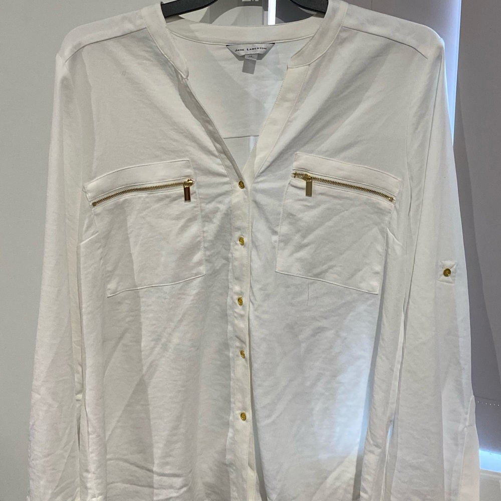 Jane Lamerton white long sleeve shirt